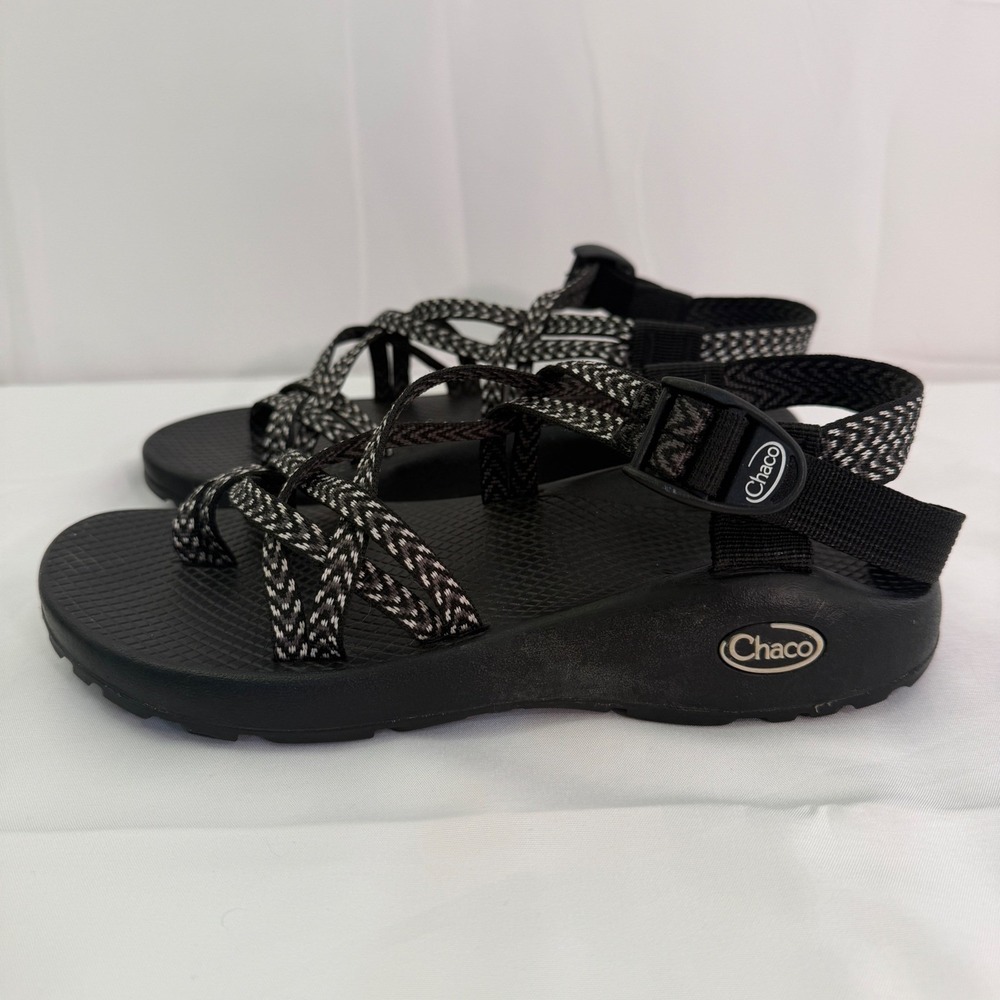 Chaco Z Cloud 2 Sandals Womens 8 Black White Strappy Toe Loop J106266W - Picture 5 of 11